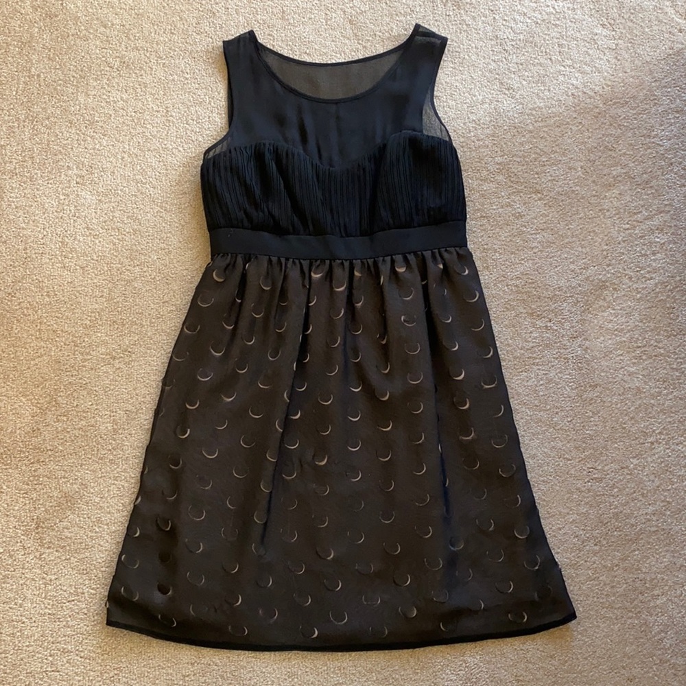 Next Miss N black & grayish-tan semi sheer party dress holiday dress